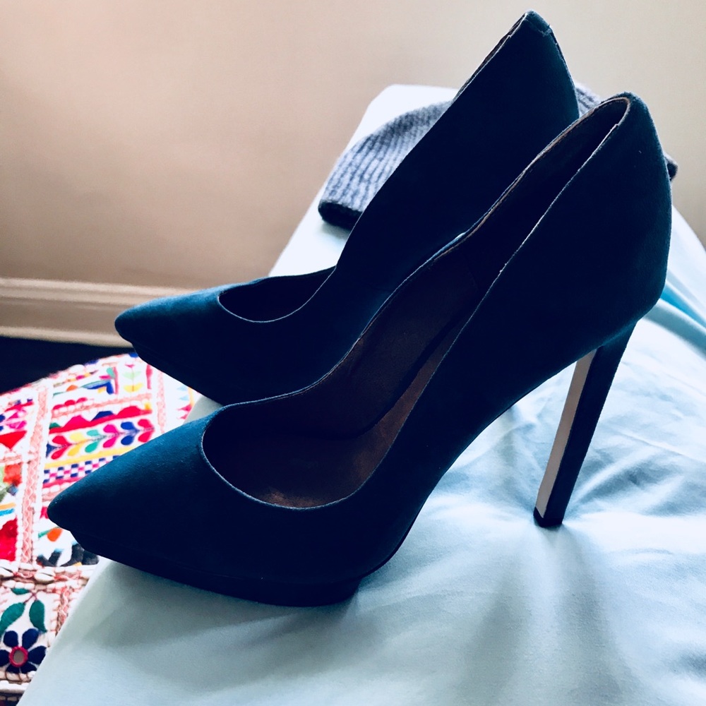 Jeffrey Campbell blue suede high heels New